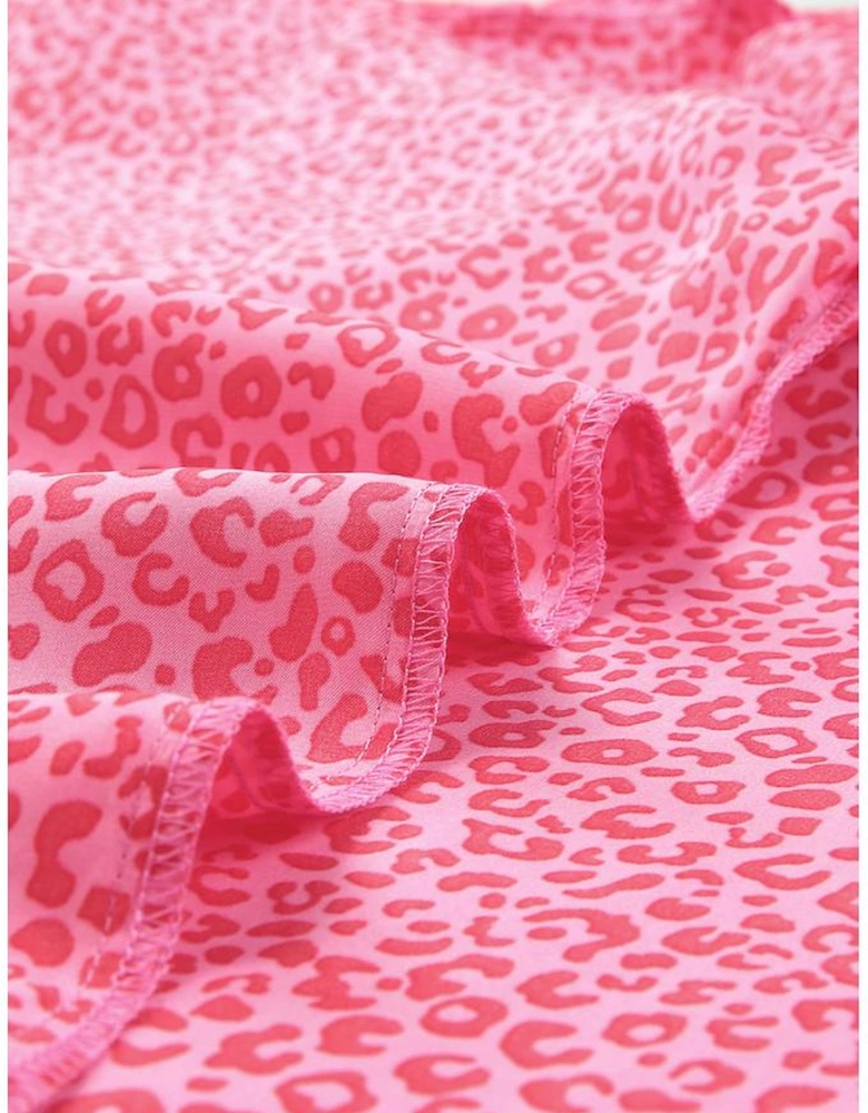 Oversized Leopard Puff Sleeve Blouse