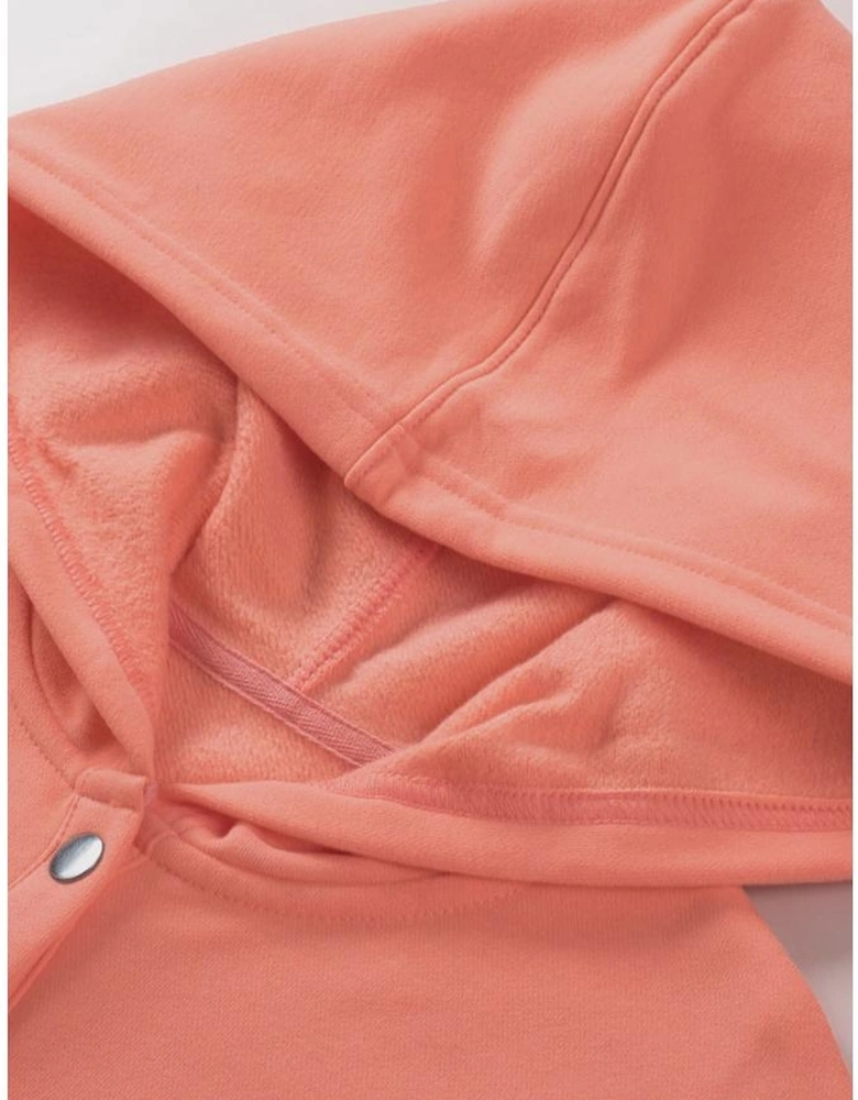 Orange Batwing Sleeve Pocketed Henley Hoodie