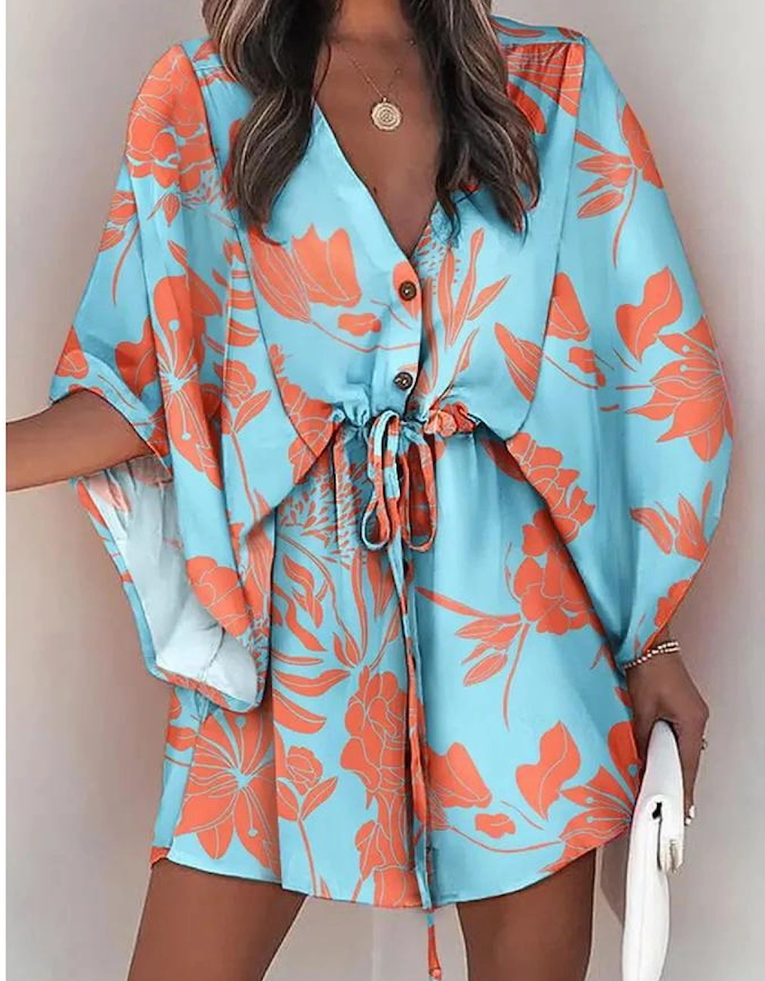 Azura Exchange Geometric Print Batwing Sleeve Dress, 14 of 13