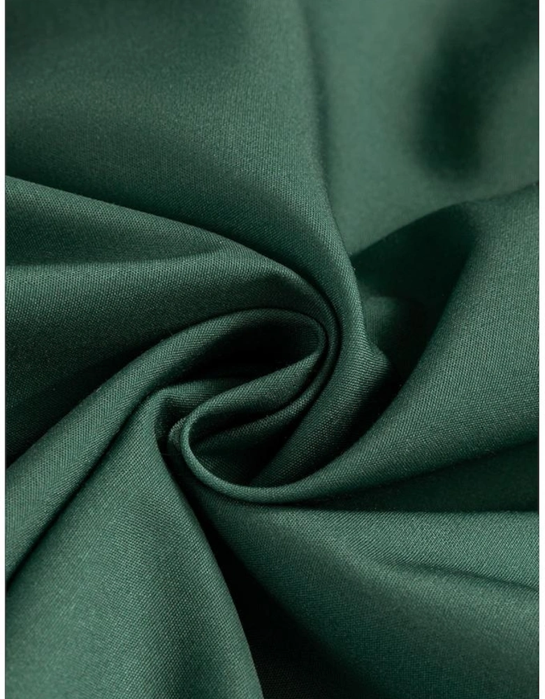 Mist Green Tie Neck Boho Floral Pattern Puff Sleeve Shift Dress