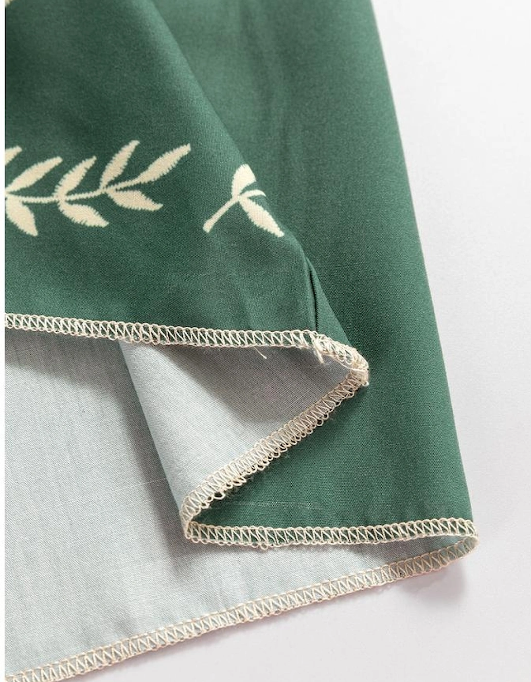 Mist Green Tie Neck Boho Floral Pattern Puff Sleeve Shift Dress