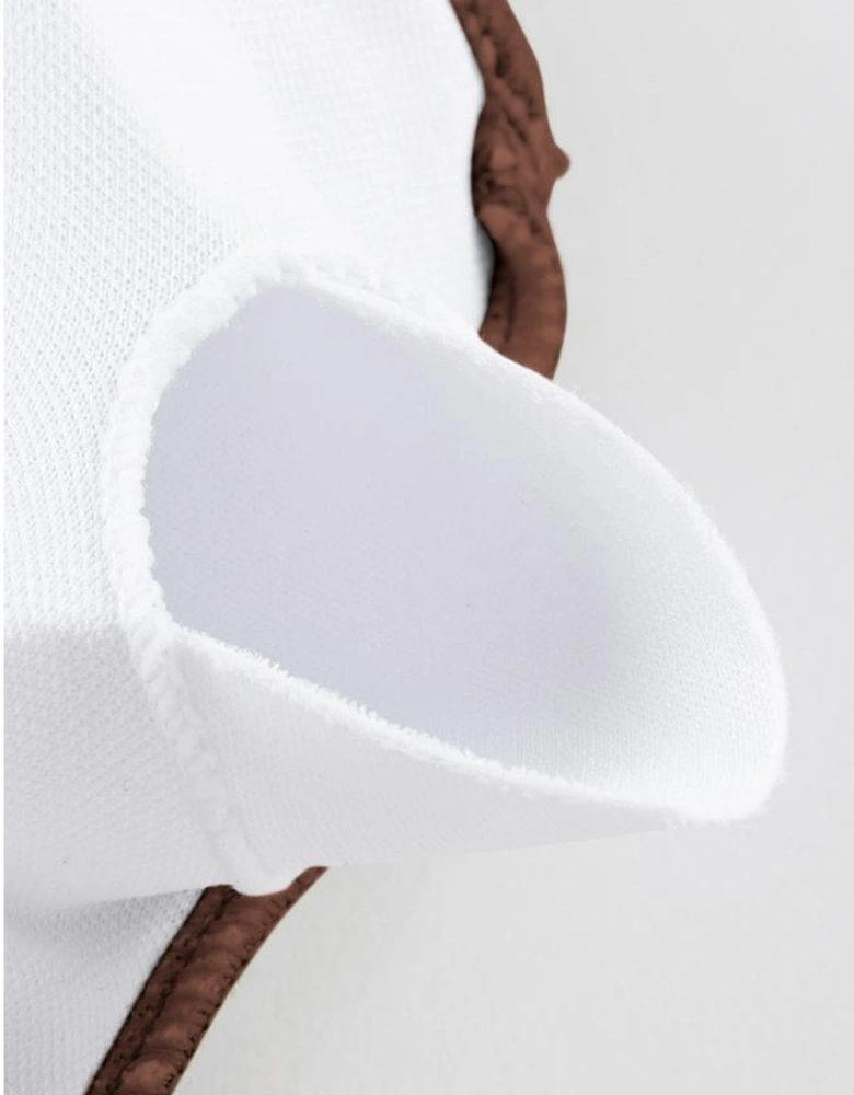 Coffee Ribbed Drawstring Sides Cutout One Piece Swimsuit