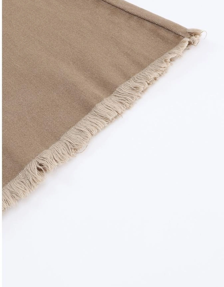 Khaki Raw Hem High Waist Flare Jeans