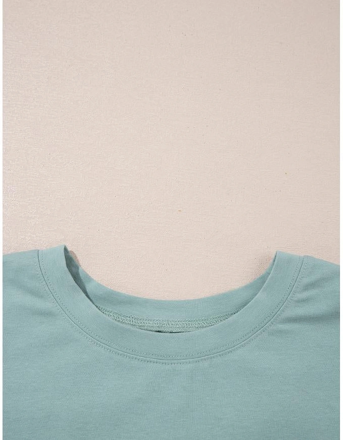 Smoke Green Frayed Denim Star Patched Oversize T Shirt