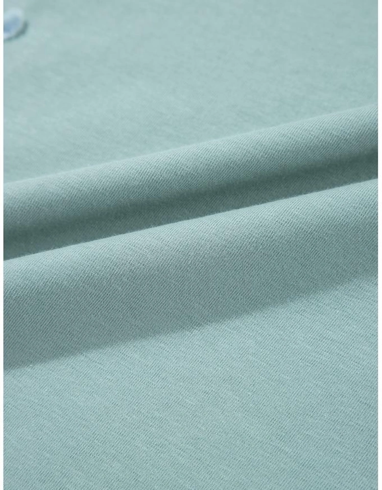 Smoke Green Frayed Denim Star Patched Oversize T Shirt