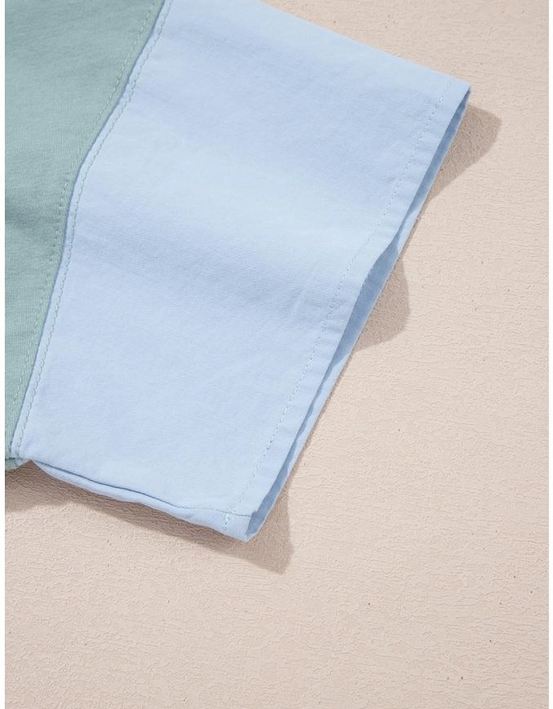 Smoke Green Frayed Denim Star Patched Oversize T Shirt