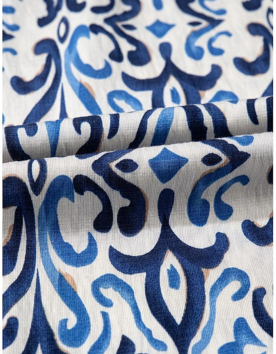 Sky Blue Boho Print Smocked High Waist Maxi Dress