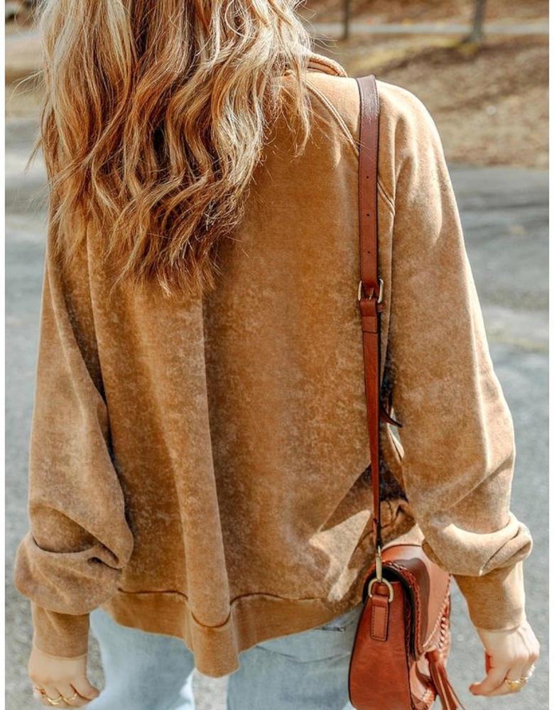 Khaki Vintage Washed Flap Pocket Button Shacket