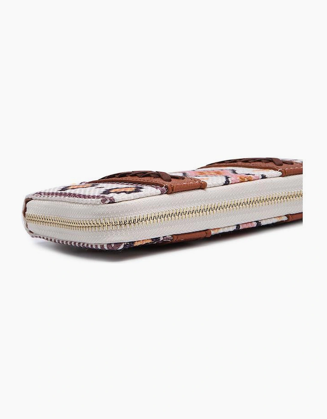 White Western Aztec Print PU Leather Wristlet Wallet