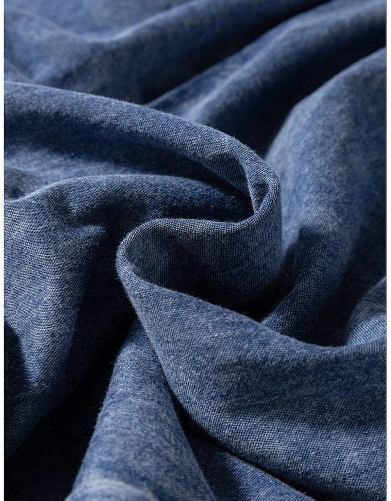 Dusk Blue Plus Size Drawstring High Waist Straight Leg Jeans