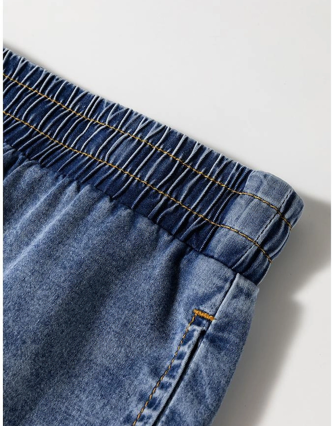 Dusk Blue Plus Size Drawstring High Waist Straight Leg Jeans