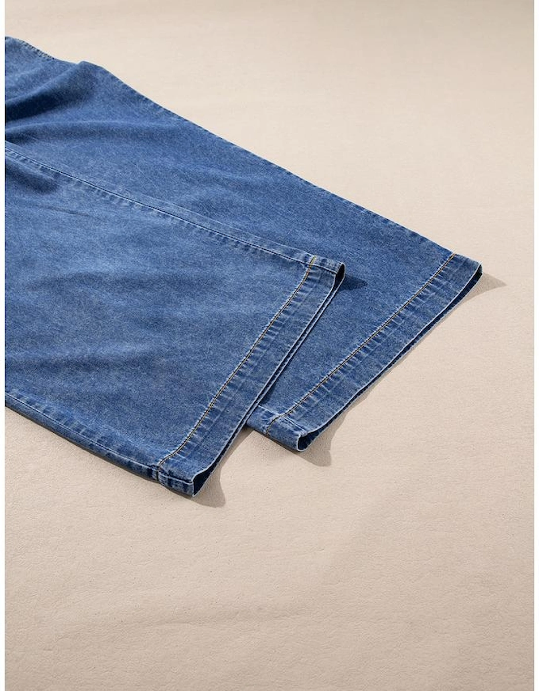 Dusk Blue Plus Size Drawstring High Waist Straight Leg Jeans