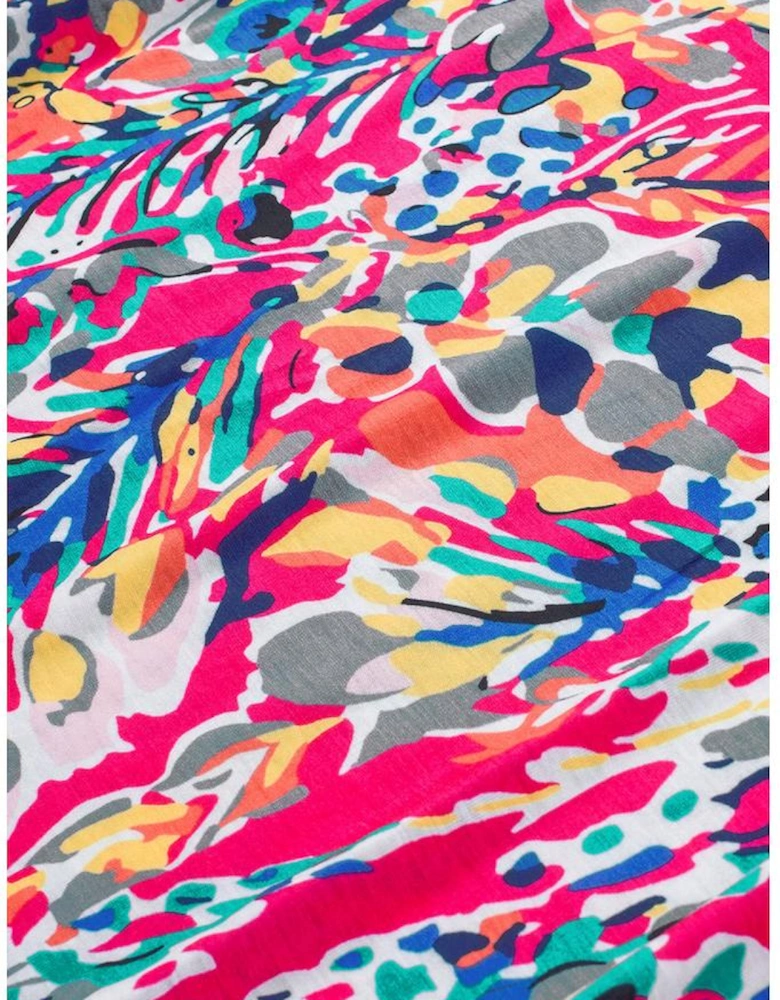 Rose Floral Print Tank Top with Ruffles