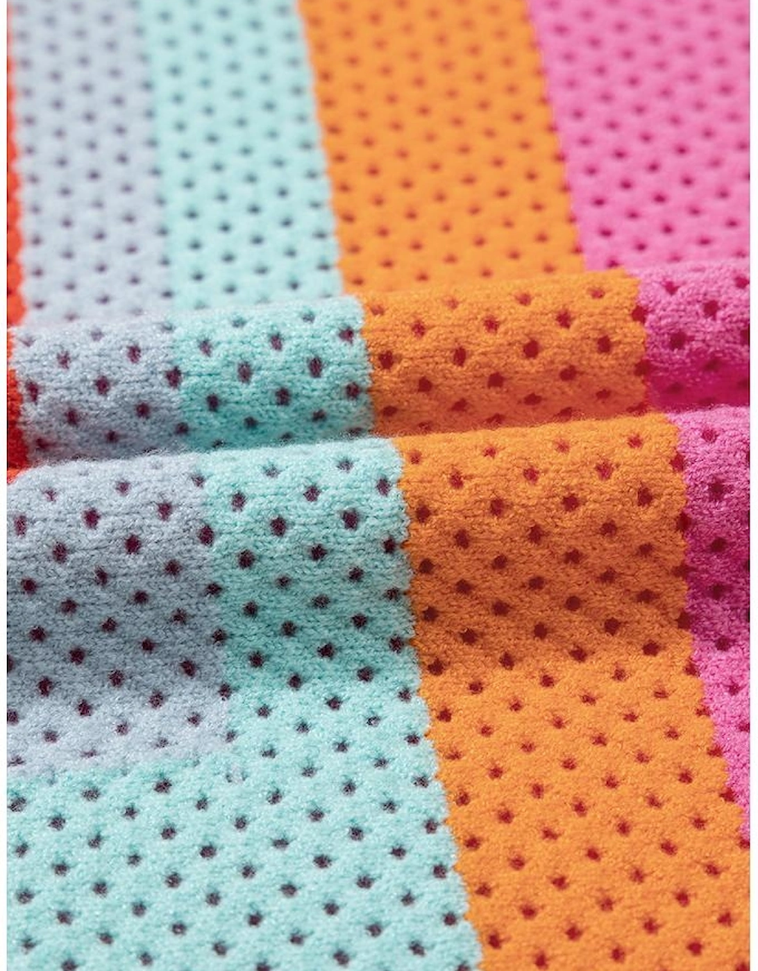 Orange Color Block Eyelet Casual Sweater T Shirt