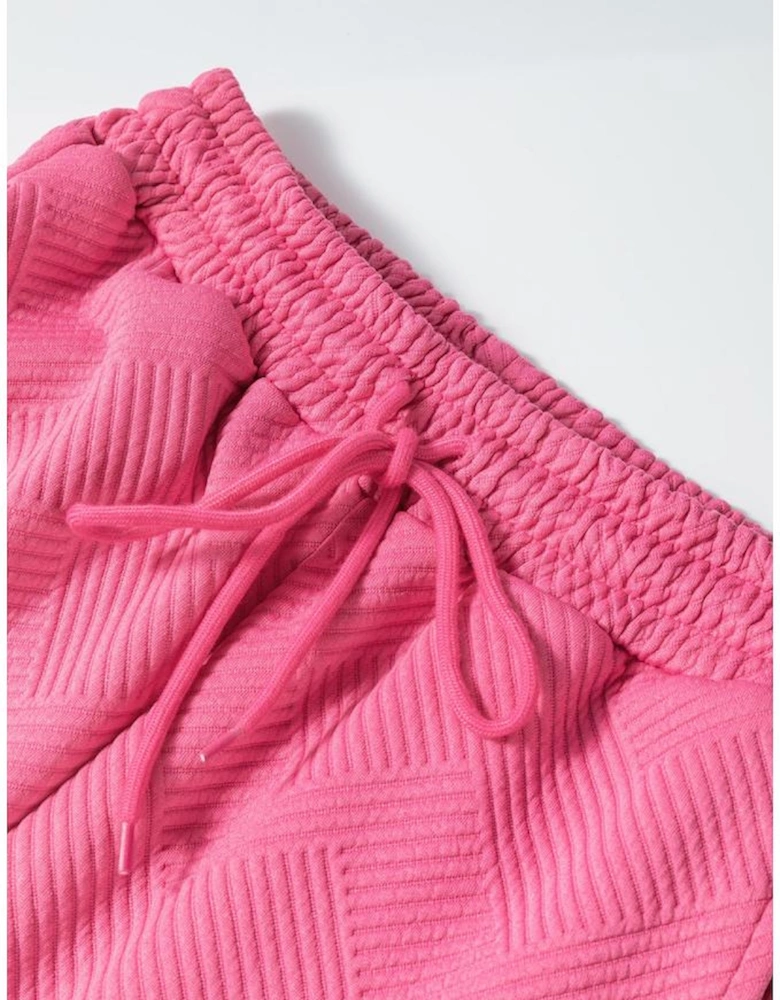 Strawberry Pink Ultra Loose Textured 2pcs Slouchy Outfit