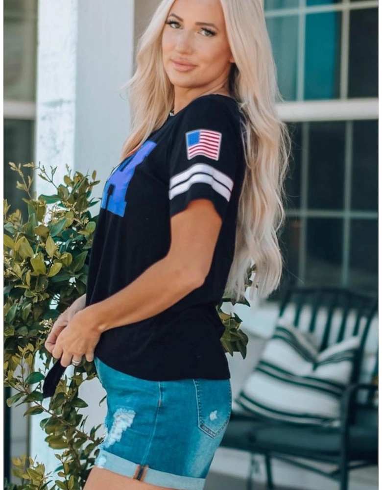 Azura Exchange USA Graphic Tie Front Tee