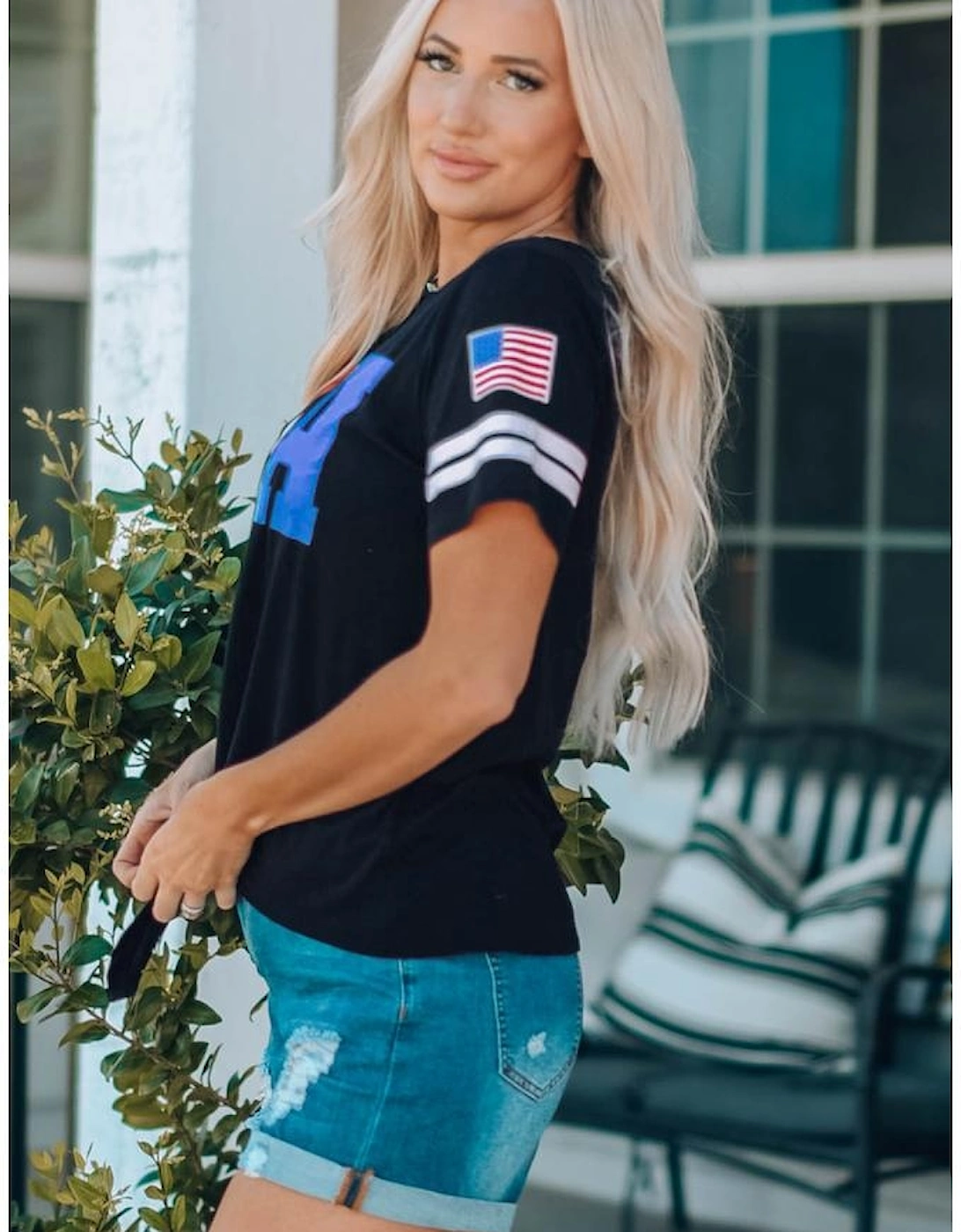 Azura Exchange USA Graphic Tie Front Tee