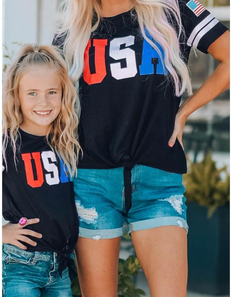 Azura Exchange USA Graphic Tie Front Tee