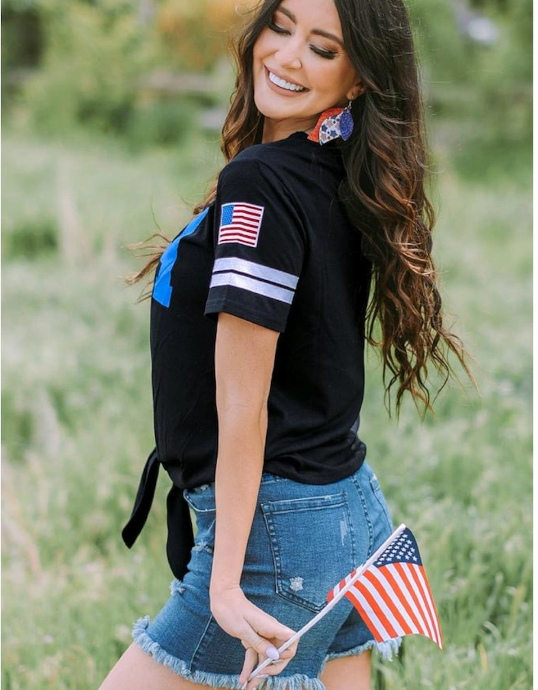 Azura Exchange USA Graphic Tie Front Tee