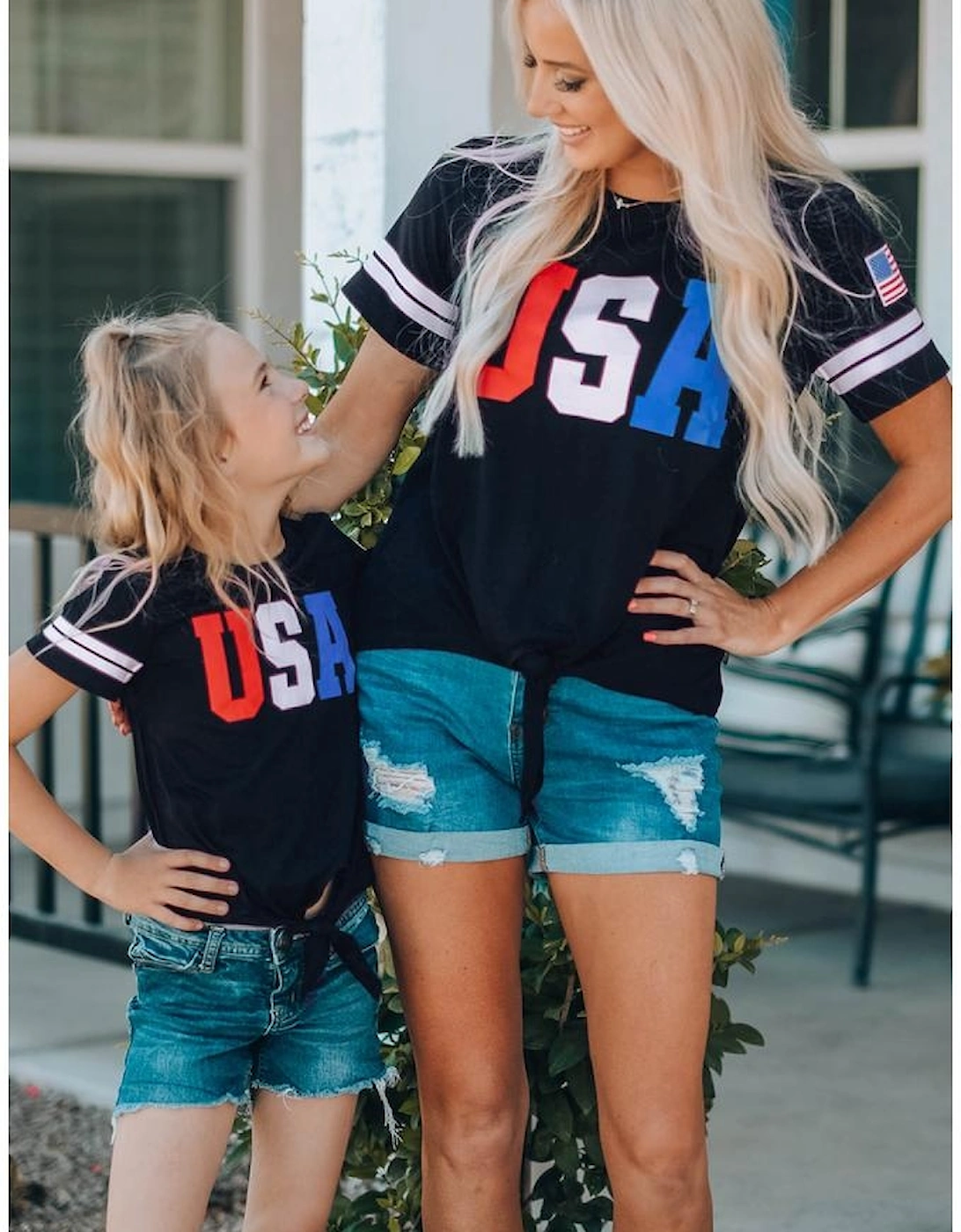 Azura Exchange USA Graphic Tie Front Tee