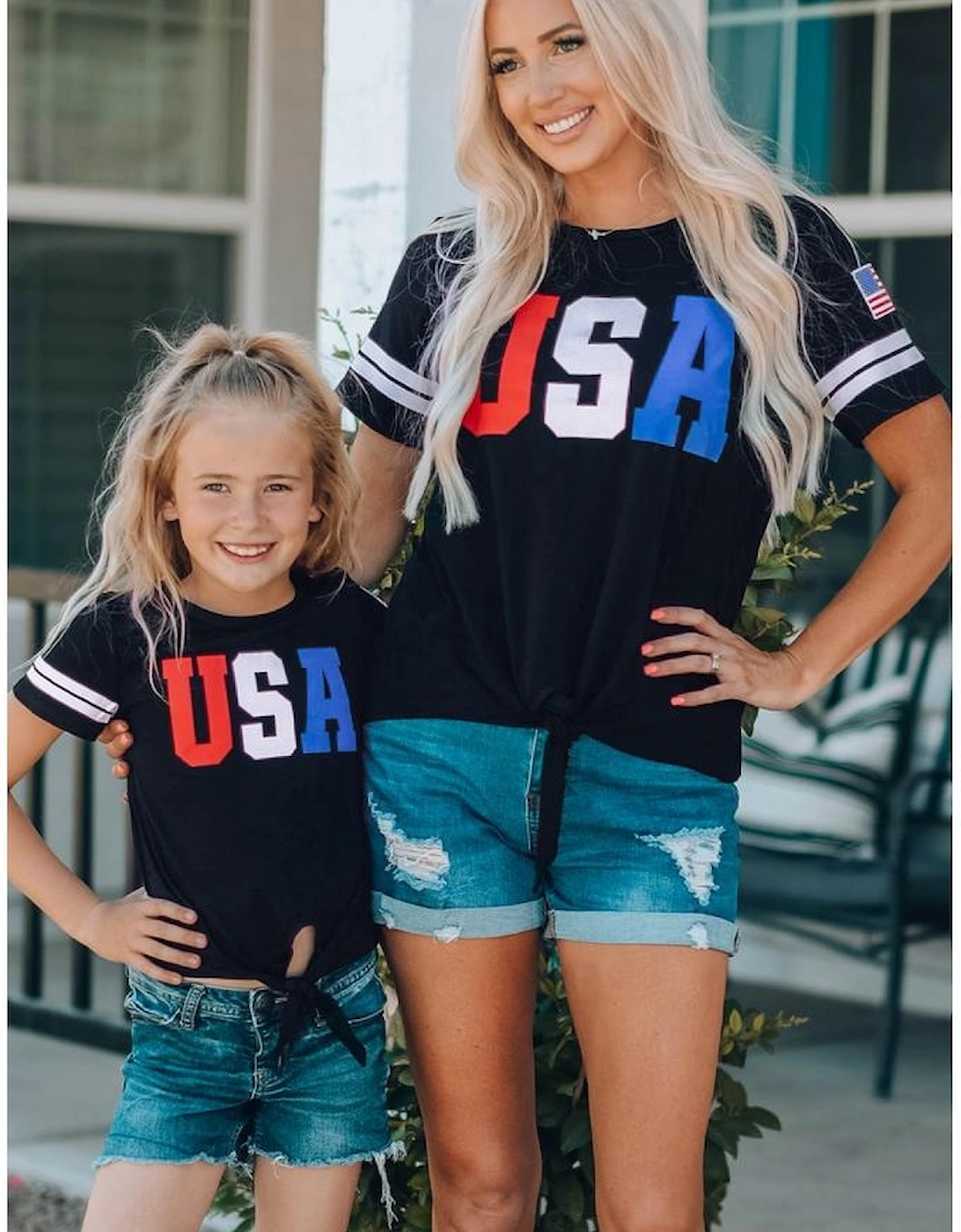 Azura Exchange USA Graphic Tie Front Tee