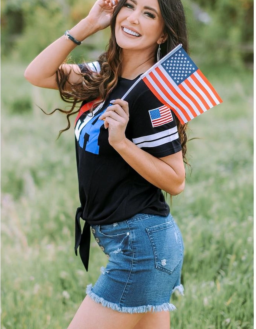 Azura Exchange USA Graphic Tie Front Tee