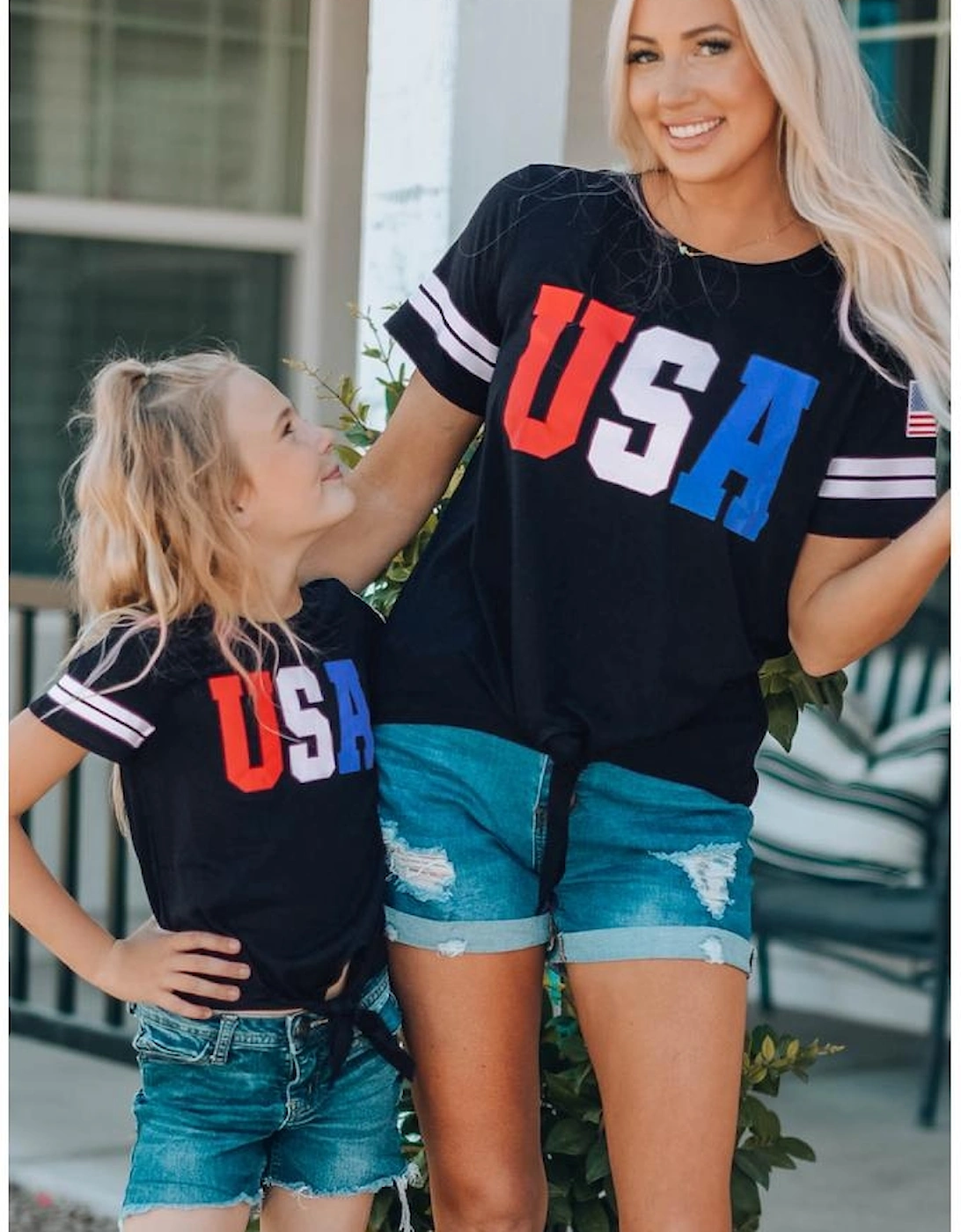 Azura Exchange USA Graphic Tie Front Tee