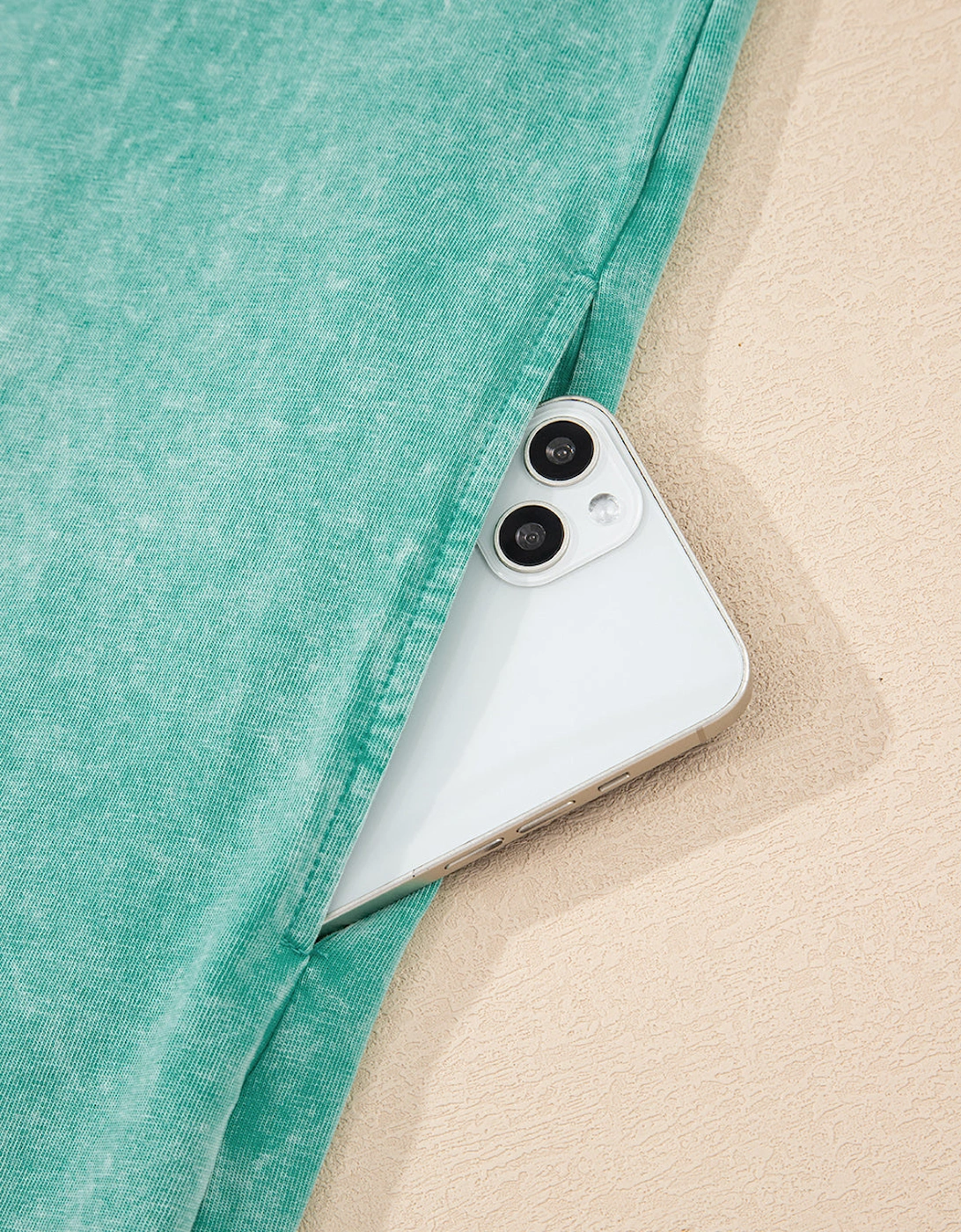 Sea Green Mineral Wash Tank Mini Dress with Pockets