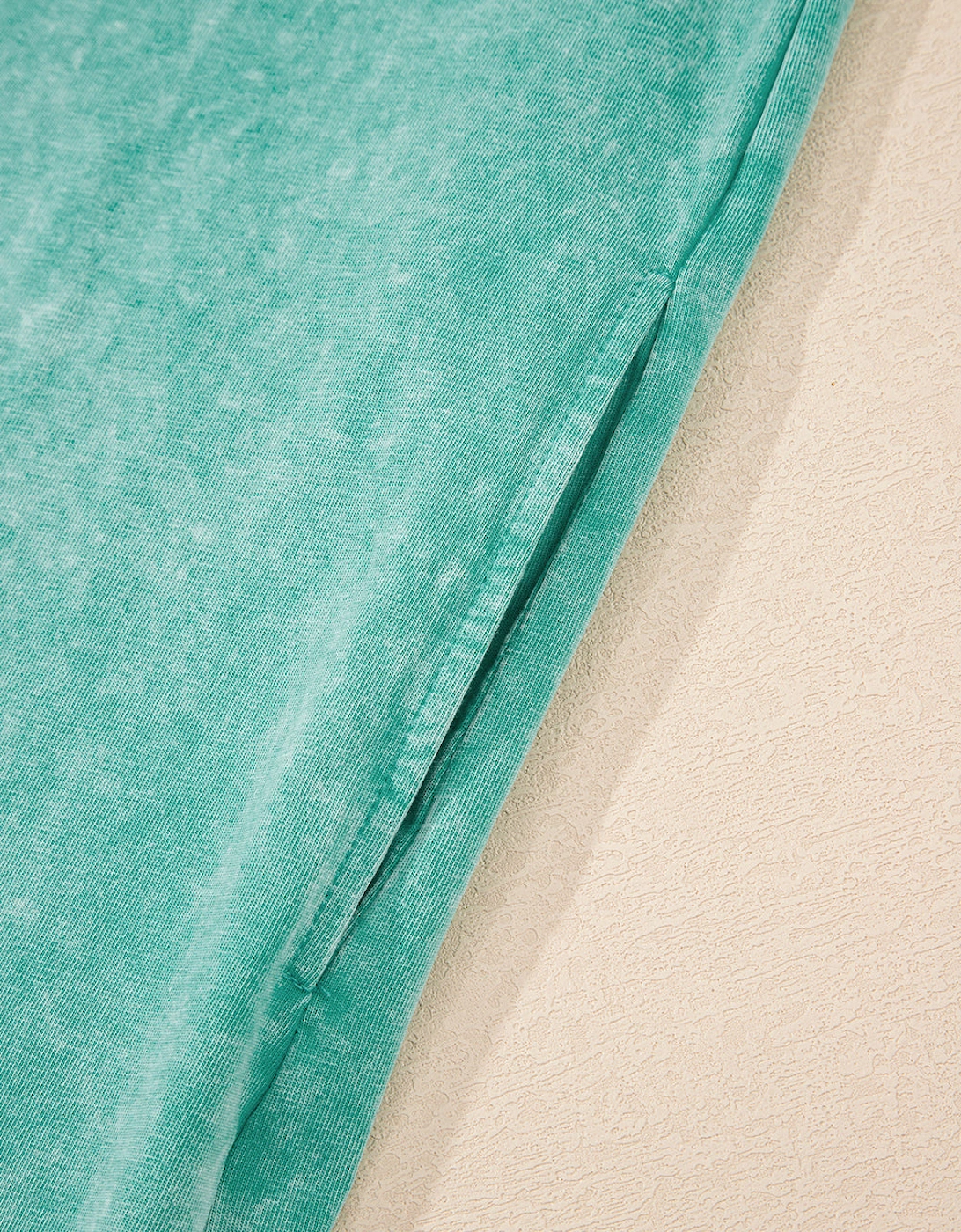 Sea Green Mineral Wash Tank Mini Dress with Pockets