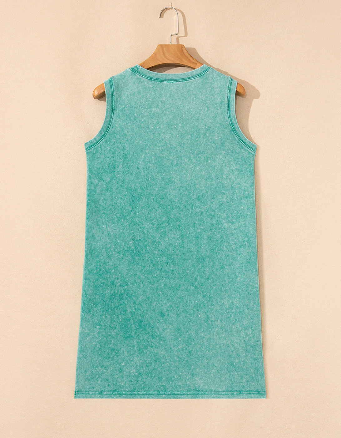 Sea Green Mineral Wash Tank Mini Dress with Pockets