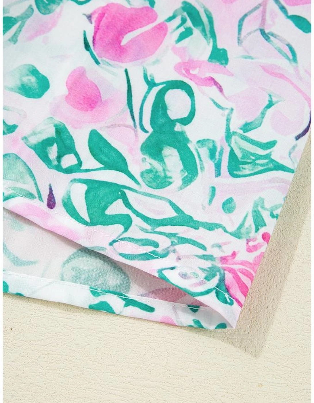 White Floral Print Ric-rac Trim Square Neck Plus Size Mini Dress