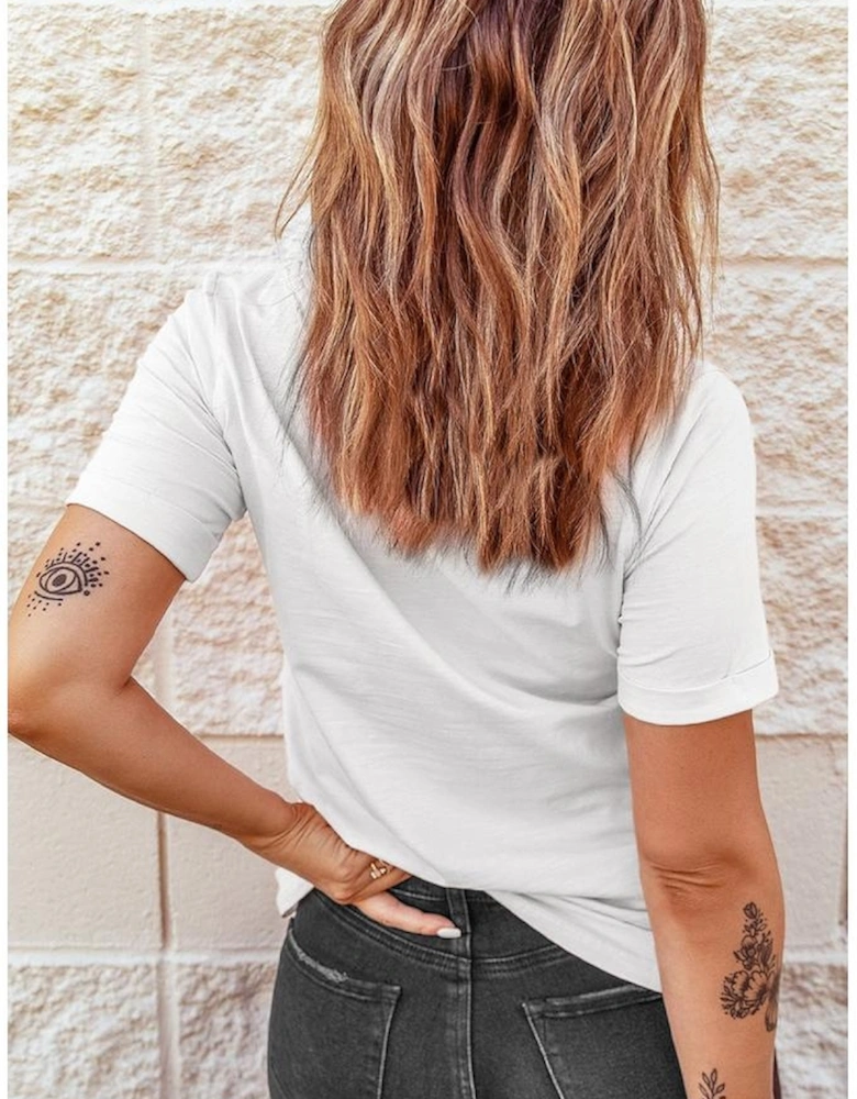 White Sunset Cowboy Print Western Fashion T Shirt