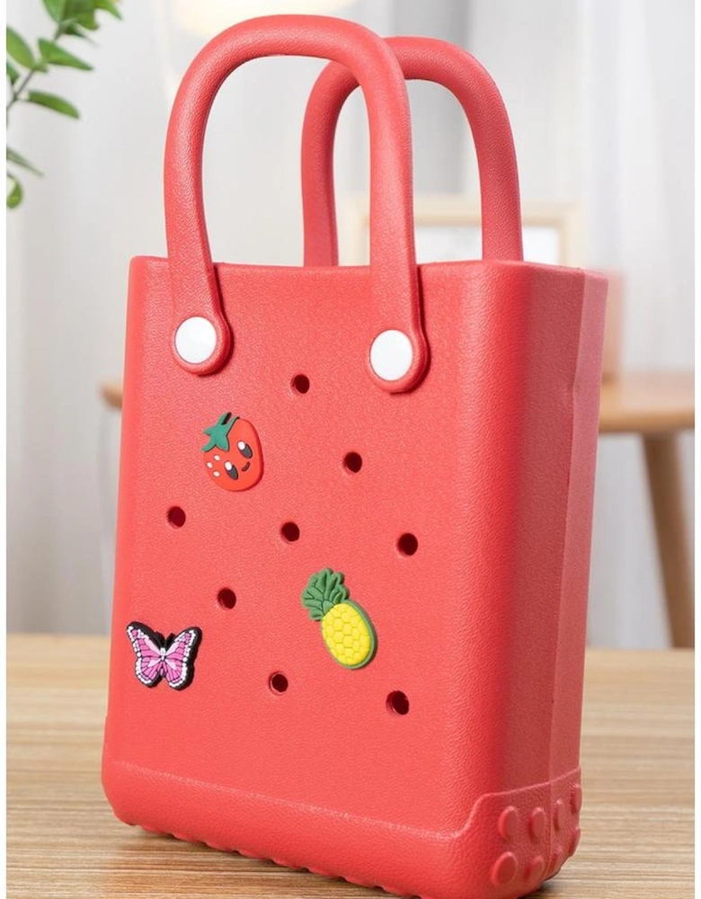 Fiery Red Waterproof EVA Random Decorations Hollow Tote Bag