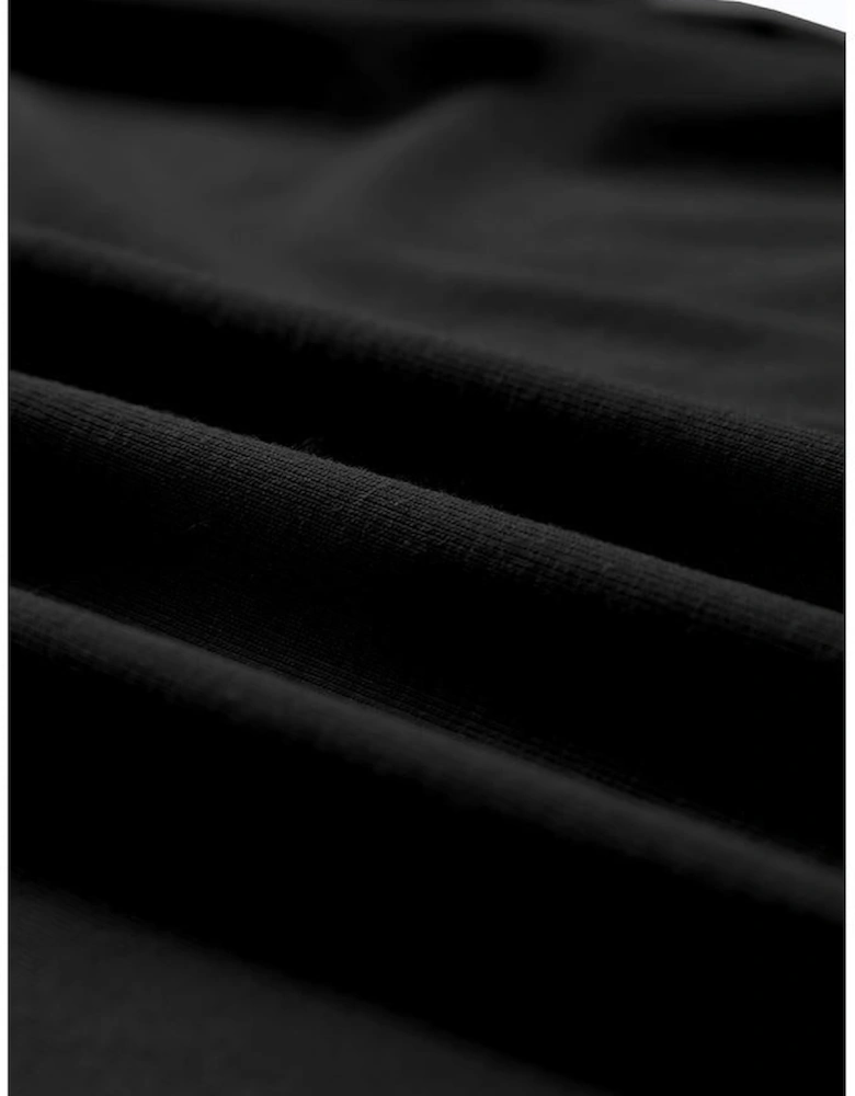 Black Casual Plain Crew Neck Tee