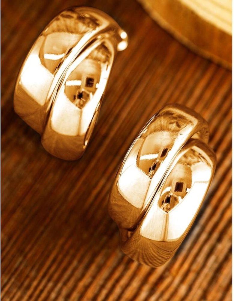 Gold Layered Hoop Studded Earrings