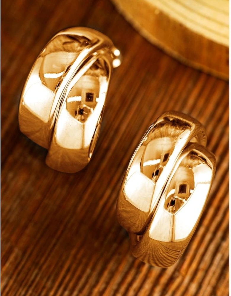 Gold Layered Hoop Studded Earrings