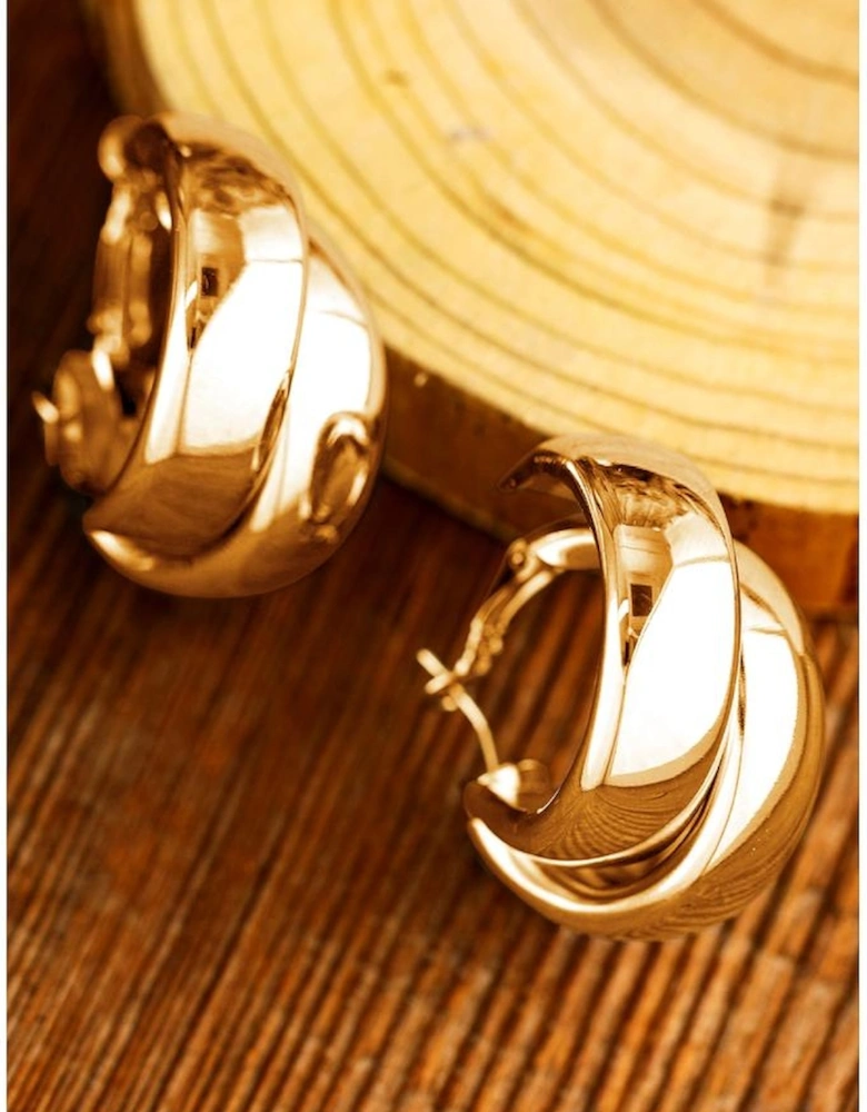 Gold Layered Hoop Studded Earrings