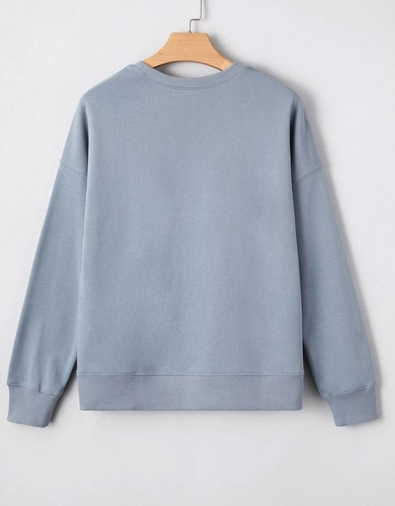 Sleet GAME DAY Checkered Letter Graphic Oversize Sweatshirt