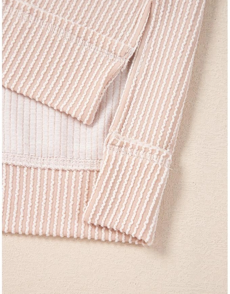 Jet Stream Corded Lantern Sleeve Top High Waist Ruffled Mini Skirt Set