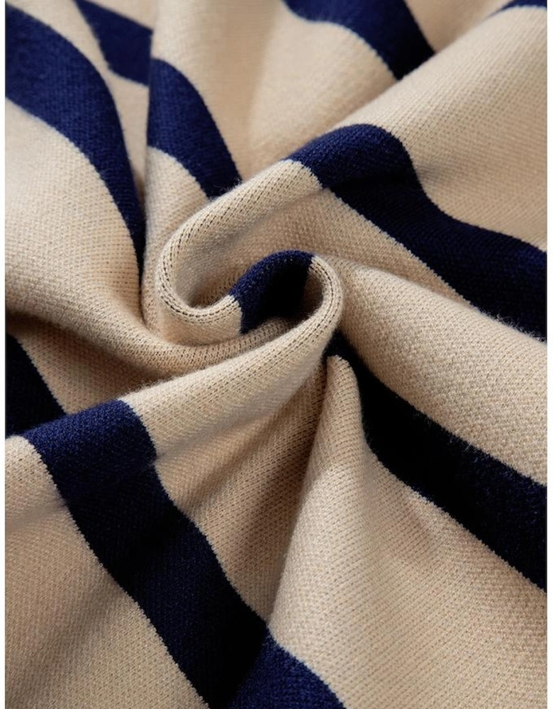 White Colorblock Drop Shoulder Buttoned Loose Cardigan