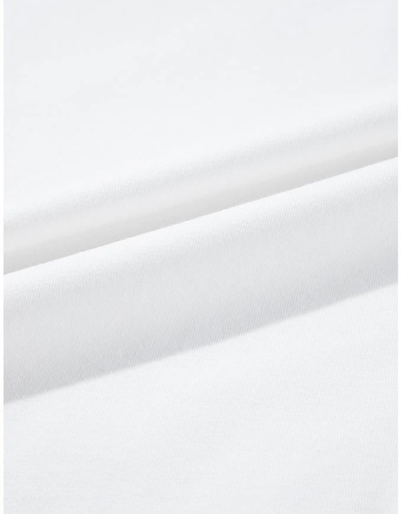 White RODEO Horseshoe Embroidered Patch Pocket T Shirt