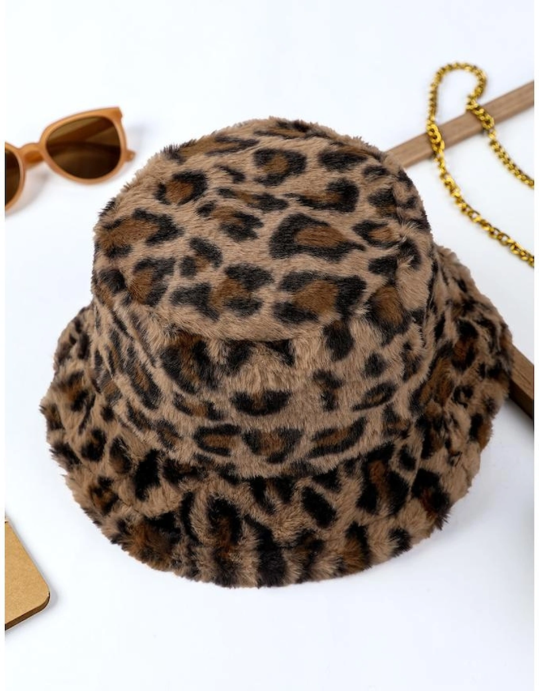 Thai Curry Leopard Plush Wide Brim Winter Fishman Hat