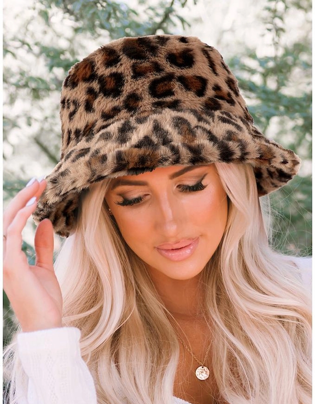 Thai Curry Leopard Plush Wide Brim Winter Fishman Hat