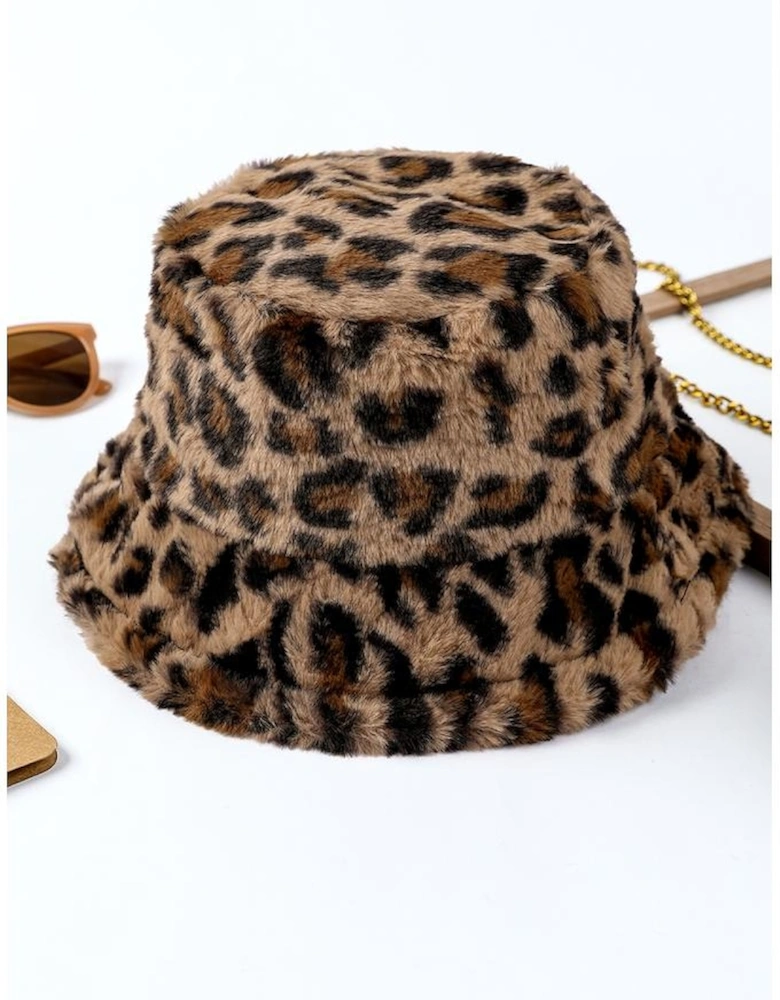 Thai Curry Leopard Plush Wide Brim Winter Fishman Hat