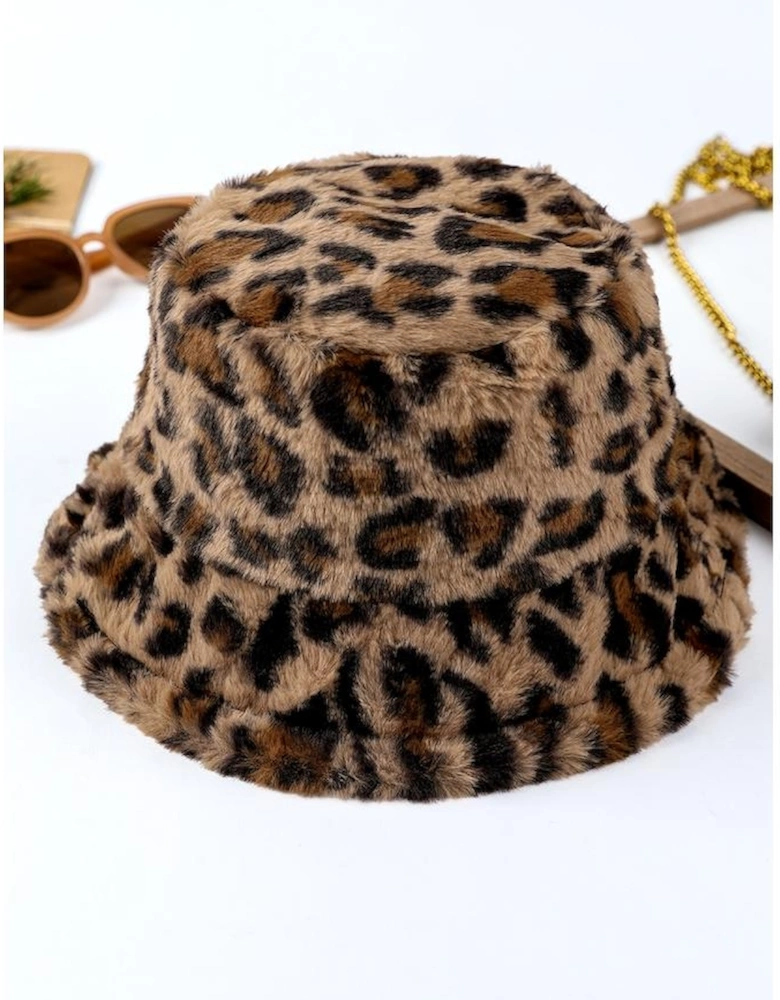 Thai Curry Leopard Plush Wide Brim Winter Fishman Hat