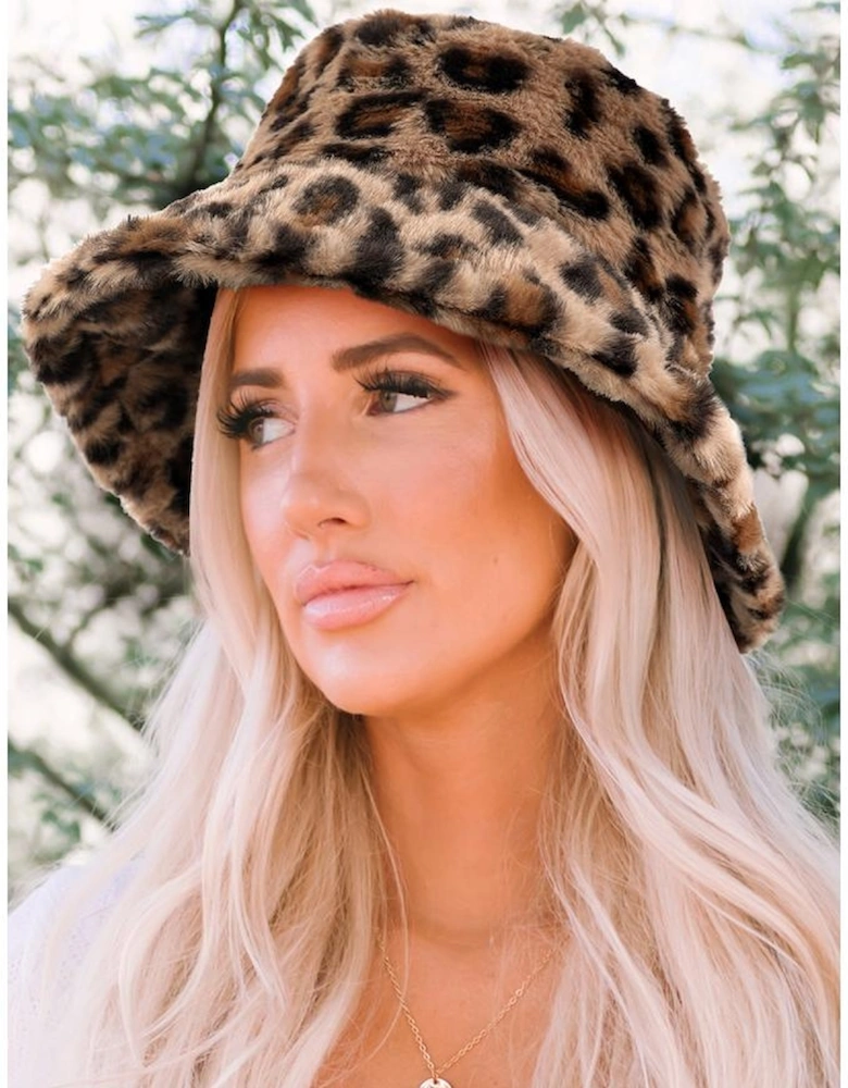 Thai Curry Leopard Plush Wide Brim Winter Fishman Hat