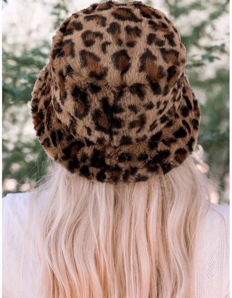 Thai Curry Leopard Plush Wide Brim Winter Fishman Hat