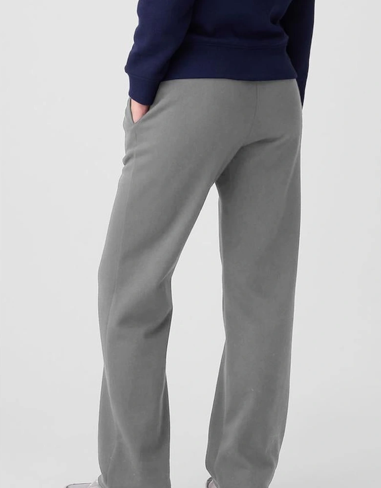 Light Grey Solid Color Fleece Lined Drawstring Waist Casual Pants