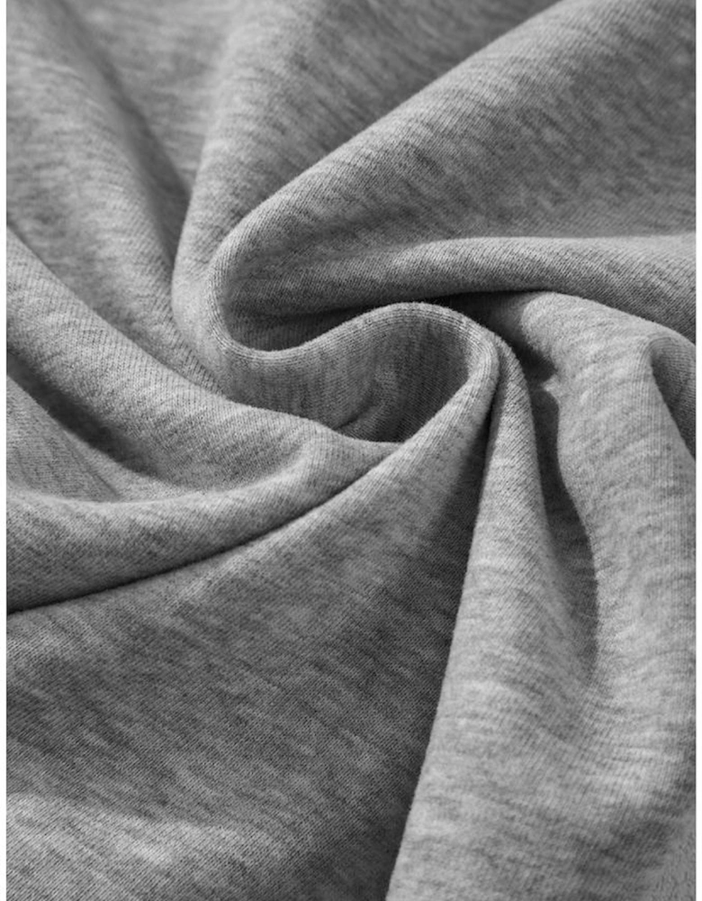 Light Grey Solid Color Fleece Lined Drawstring Waist Casual Pants