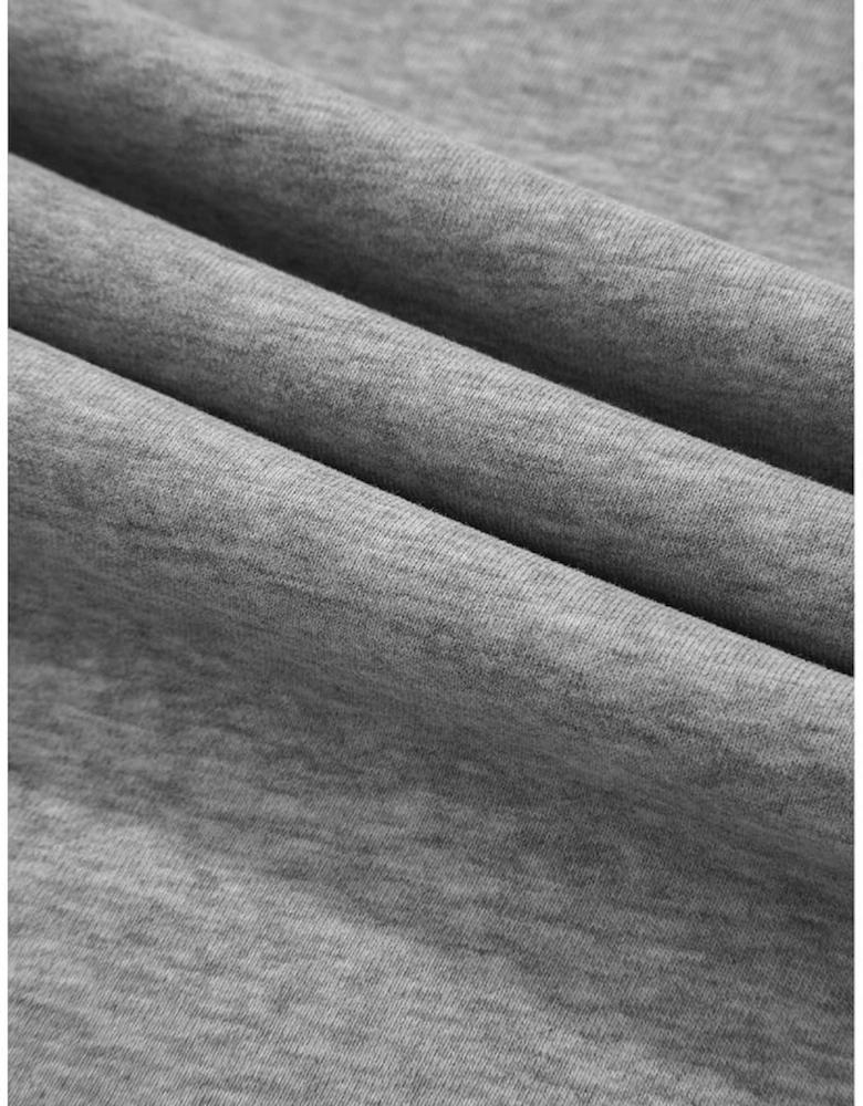 Light Grey Solid Color Fleece Lined Drawstring Waist Casual Pants